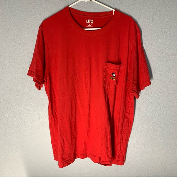 UNIQLO Disney Embroidered Mickey Mouse Short Sleeve Tee Shirt - Picture 1 of 5